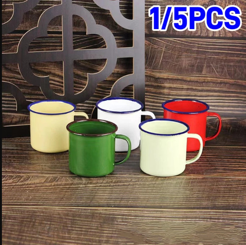Coloured enamel mugs - coloured,