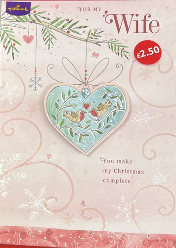 Wife christmas card large - card,