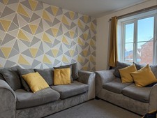 Grey Fabric Sofas (Set of 2)