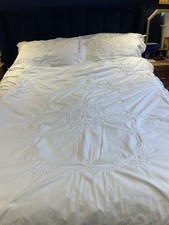 Pretty Vintage  White Cutwork Cotton And Lace Single Quilt Cover Set VGC
