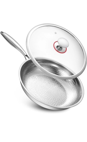 Titanium hammered frying pan - titanium,
