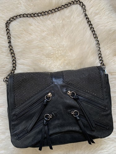 Zara black leather studded - black,