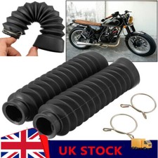 2x Black Universal Motorcycle Rubber Front Fork Dust Cover Gaiters Gators Boots