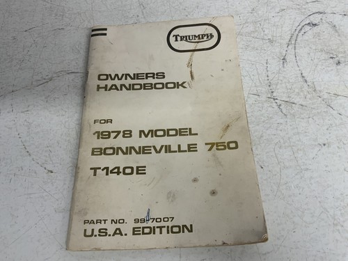 Triumph owners handbook 1978 - handbook,