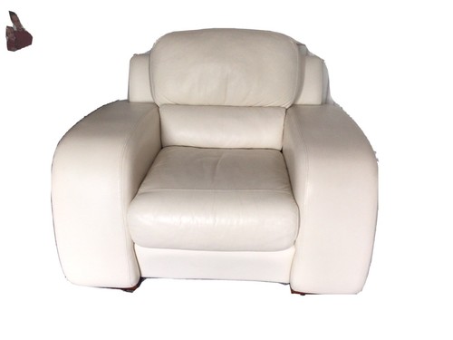 Cream leather armchair used