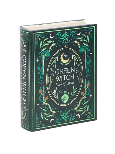 Green witch book - book, shaped