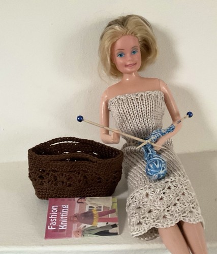 Hand crochet knitting bag for - hand,