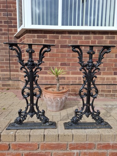 Cast iron table ends - table,