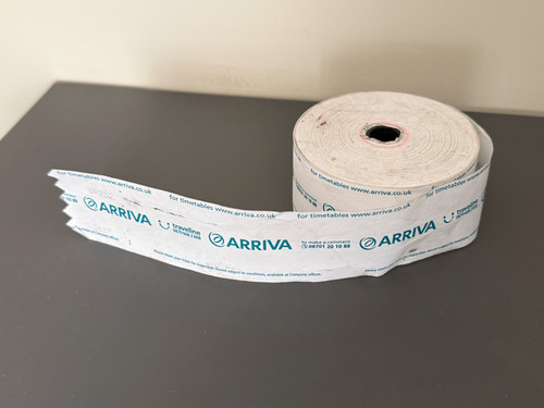 Arriva ticket machine - roll, for