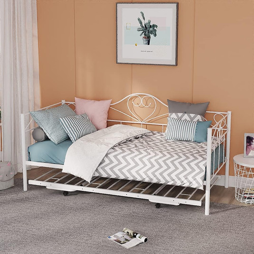 Day bed with trundle - with, single