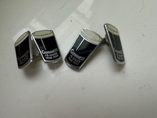 PAIR OLD VINTAGE ENAMEL SILVER