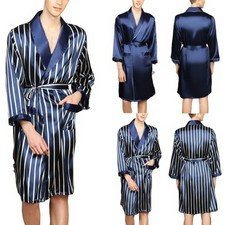 Mens Robe Dressing-Gown Satin