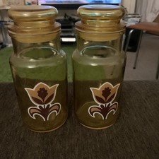 Vintage Amber Glass Apothecary