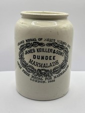 Old 2lb collared top James Keiller Dundee marmalade jar, rolled top