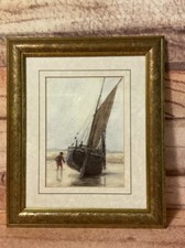 Seaside Scenes  “Fishing Boat”  Framed Print By Edouard Van Goethem