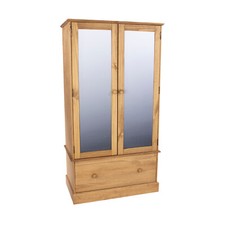 Mirrored Wardrobe Solid Pine