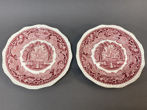 Vintage red pink ironstone - vintage,