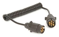 Trailer Curly Coiled Connecting Extension Cable Lead 1.5M - 2 x 7 Pin 12n Plugs