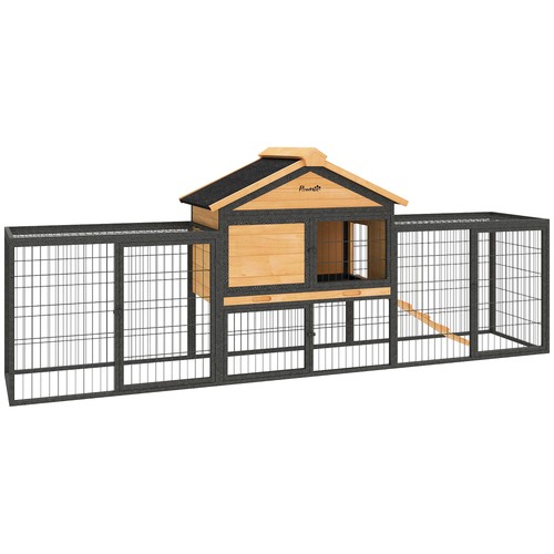 Pawhut rabbit hutch guinea - pawhut, hutch,