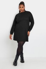 Yours Curve Women's Plus Size Ribbed Jumper Dress