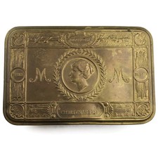 Original WW1 Princess Mary 1914 Christmas Gift Tin Brass Box - GOOD CONDITION
