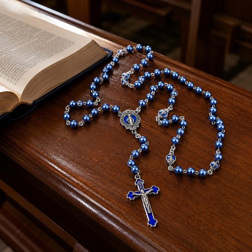Blue faux pearl - blue,