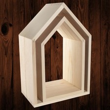 Set of 2 Pine Wooden House