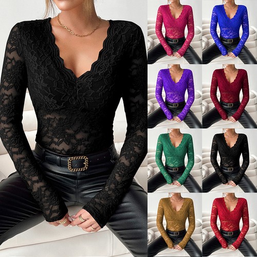 Women sexy lace floral tops - sexy,
