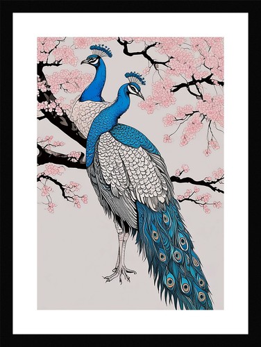 Serene peacock art print - serene,