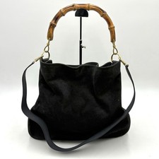 Auth Gucci Bamboo Suede