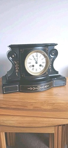 Black slate ornate antique - ,