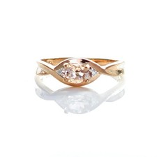 9ct morganite diamond ring - diamond,