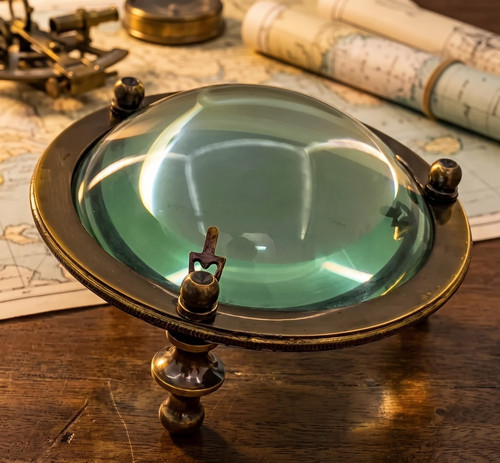 Antique brass magnifying - antique,