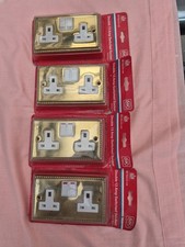 4 x MK Brass Double Switched