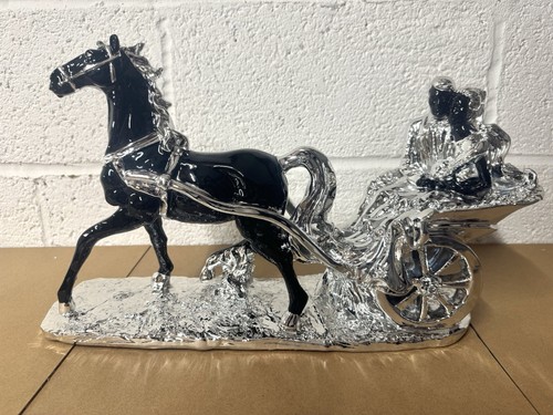 Black silver porcelain - black, horse