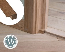 Solid Oak Door Threshold Profile Strip - L End Stop 2700mm (For 15mm Floors)