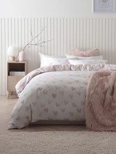 Pink Heart Reversible Duvet Cover and Pillowcase Set King Size Next