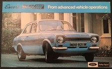 ORIGINAL FORD ESCORT RS 2000 MK 1 BROCHURE 1970s  AVO SVE mexico