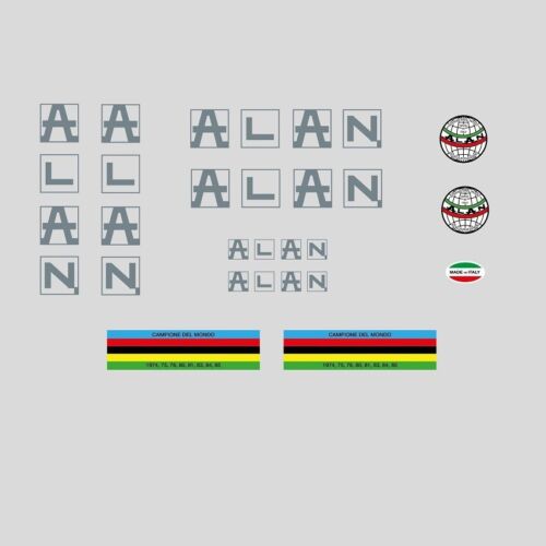 Alan bicycle frame decals - alan,