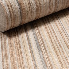 Copper Grey Stripe Wallpaper