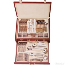 NEW 95PC CUTLERY SET WOODEN