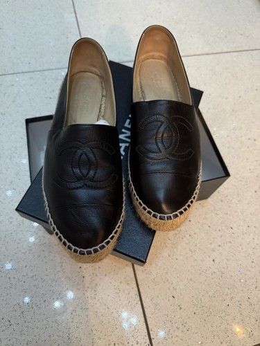 Chanel espadrilles black size - chanel,