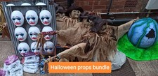 Halloween Props Bundle - Includes Scarecrows, Alien Egg, Wall Of Masks, & Games