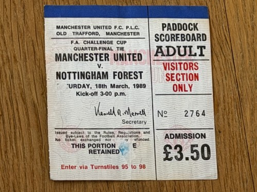 Ticket 1988 manchester - ,