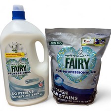Fairy Prof Non-Bio Laundry Pods 50Washes & Fairy Sensitive Fabric Conditioner 4L