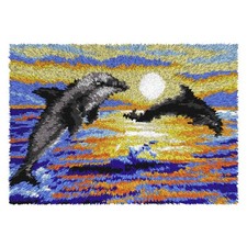 Dolphins Latch Hook Kit, Rug