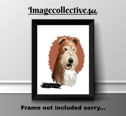 Fox terrier dog - , print