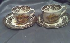 royal worcester palissy game series Set Of Two Tea Cups And Saucers