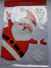 Christmas Window Stickers Xmas Santa Snowman Gel Window Stickers