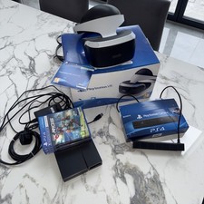 Playstation 4 VR Headset, camera, games and cables, boxed 
